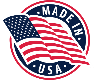 Made in the USA icon with American flag illustration