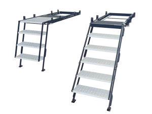 Globe Trekker access ladder and steps configuration.